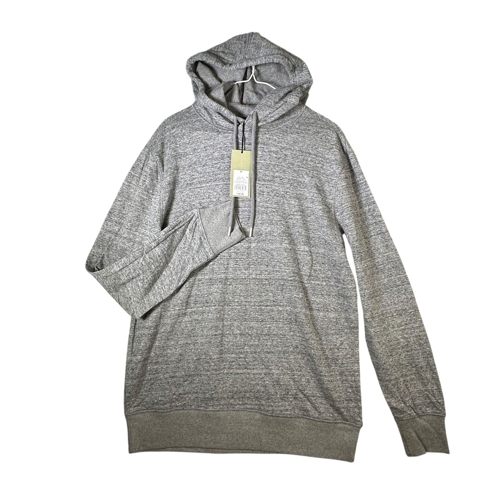 Goodfellow  Co Mens Light Gray Heathered Hoodie Sweatshirt Size M